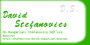 david stefanovics business card